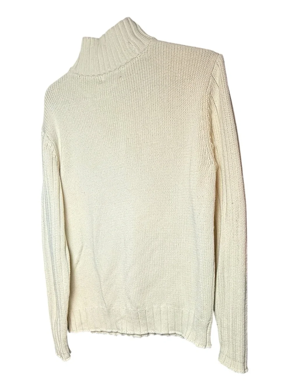 Vtg. Ralph Lauren Polo jeans Co. Ivory Quarter Zip Heavy Cotton Sweater Large. - Picture 3 of 9